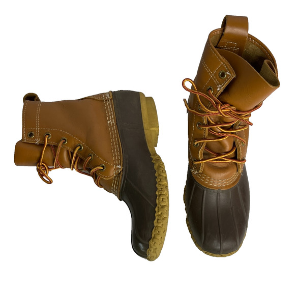 Women's 7 M L.L.Bean Tan Lace-Up All Weather Duck Boots - Picture 4 of 9